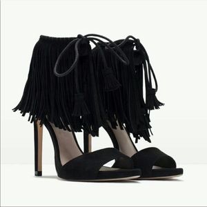 Zara Fringe Sandals- Brand New!